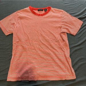 Red and White Striped Top Eagle Eye 100 Cotton Large Women Casual Waldo